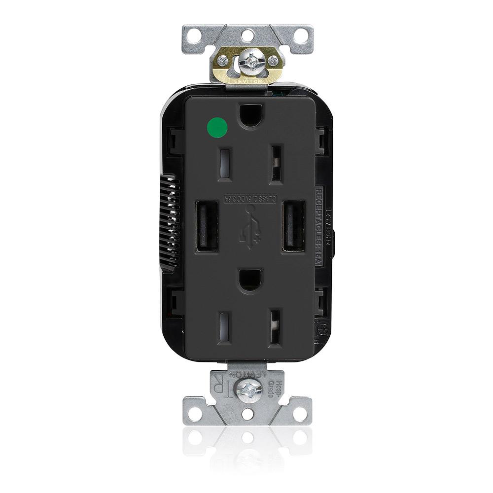 15A LEV-LOK USB TR HG OUTLET TYPE A-A