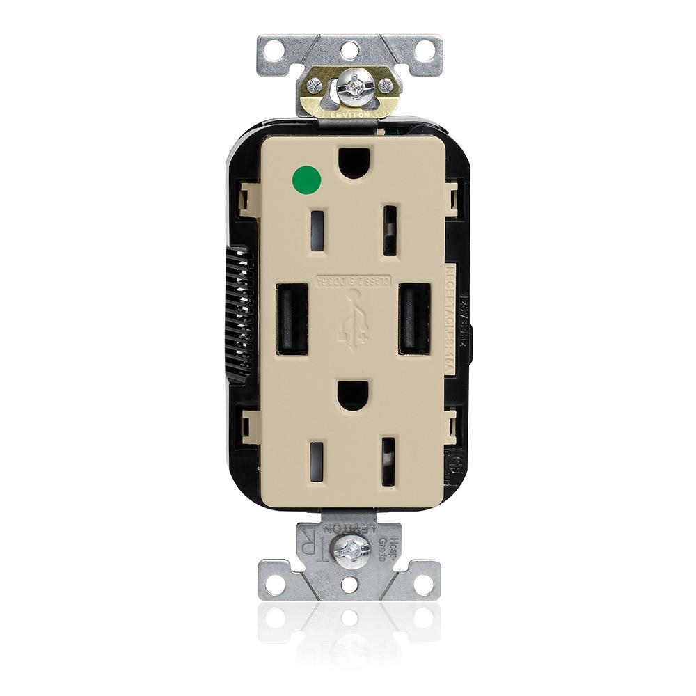 15A LEV-LOK USB TR HG OUTLET TYPE A-A