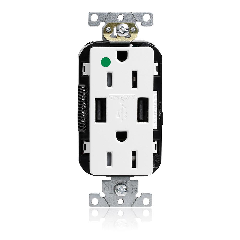 15A LEV-LOK USB TR HG OUTLET TYPE A-A