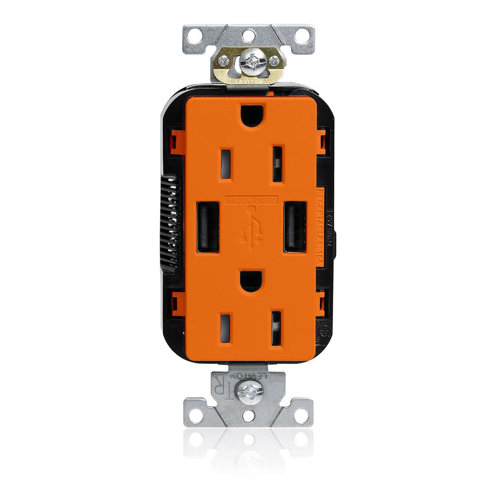 15A LEV-LOK USB TR OUTLET TYPE A-A