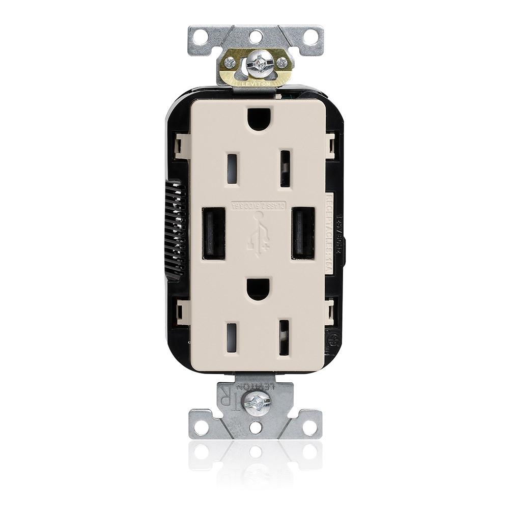 15A LEV-LOK USB TR OUTLET TYPE A-A