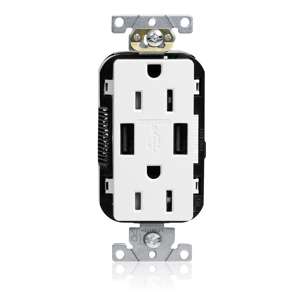 15A LEV-LOK USB TR OUTLET TYPE A-A