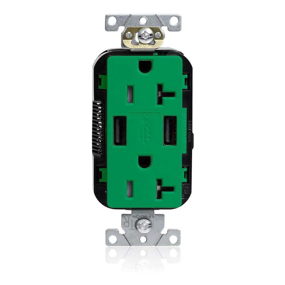 20A LEV-LOK USB TR OUTLET TYPE A-A