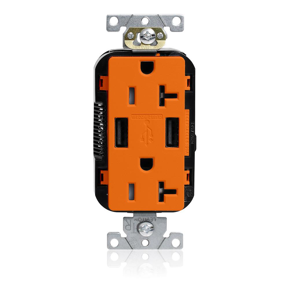 20A LEV-LOK USB TR OUTLET TYPE A-A