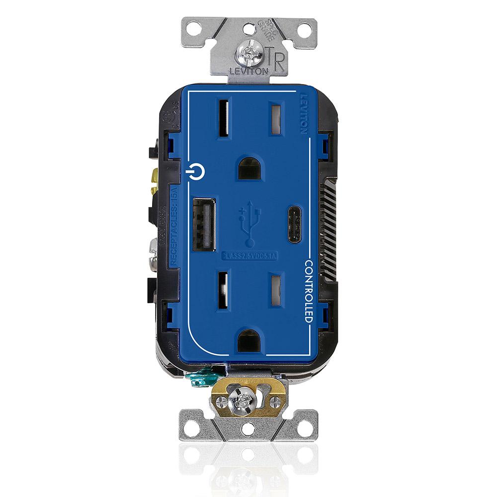 15A MARKED CONTROLLED USB AC RECEPTACLE