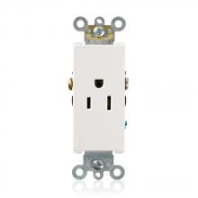 Leviton 16241-W - 515R DEC SINGLE RECEP WHT SIDE WIRED