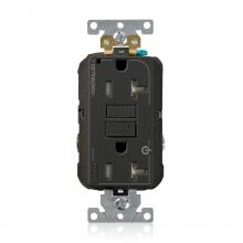 Leviton G5362-2TE - BLACK 20A 2/PLUG MARKED CONTROLLED GFCI