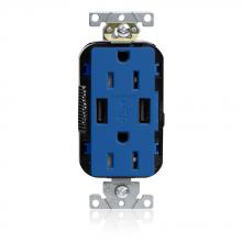 Leviton M56AA-B - 15A LEV-LOK USB TR OUTLET TYPE A-A