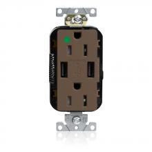 Leviton M56AA-HG - 15A LEV-LOK USB TR HG OUTLET TYPE A-A