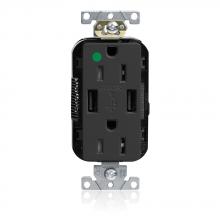 Leviton M56AA-HGE - 15A LEV-LOK USB TR HG OUTLET TYPE A-A