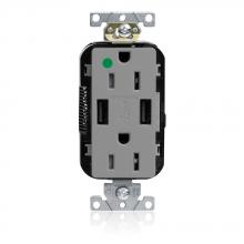 Leviton M56AA-HGG - 15A LEV-LOK USB TR HG OUTLET TYPE A-A