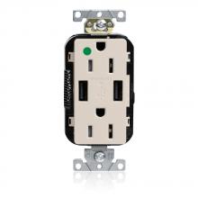 Leviton M56AA-HGT - 15A LEV-LOK USB TR HG OUTLET TYPE A-A