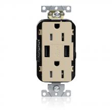 Leviton M56AA-I - 15A LEV-LOK USB TR OUTLET TYPE A-A