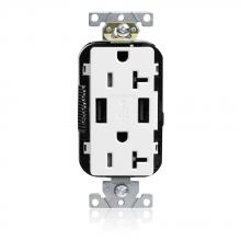 Leviton M58AA-W - 20A LEV-LOK USB TR OUTLET TYPE A-A