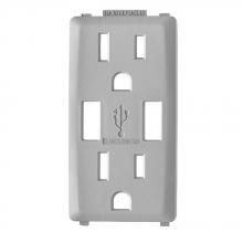 Leviton RKAA1-PG - PEB GY RENU USB CHGR 15A REC FACEPLATE