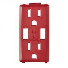 Leviton RKAA1-RE - RED RENU USB CHARGER 15A REC FACEPLATE