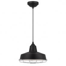 Westinghouse 6131800 - 15W Dim LED Pendant Black w/Chrome Cage