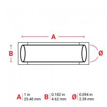 Brady M6-094-1-342-BL - Heat-Shrink Lbls 0.094Dia BL 1" RL/100