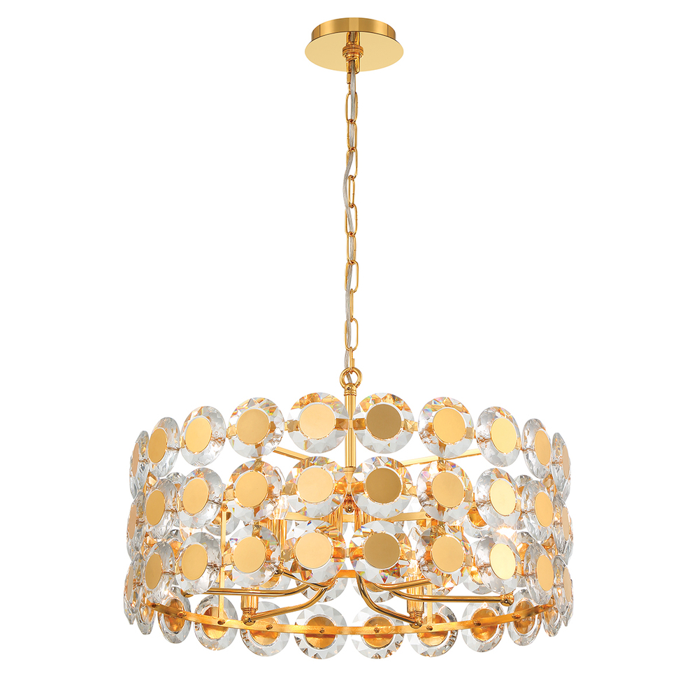 Perrene 6 Light Pendant in Gold