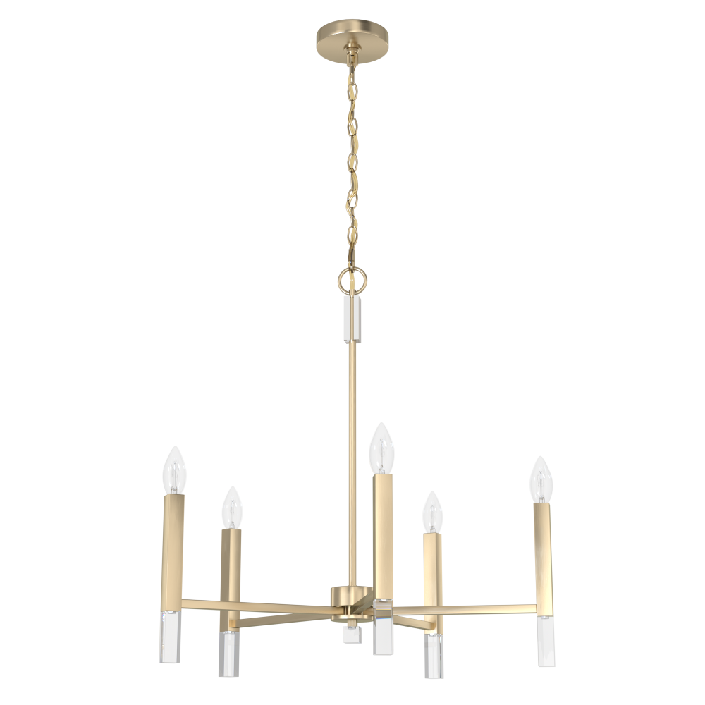 Hunter Sunjai Alturas Gold 5 Light Chandelier Ceiling Light Fixture