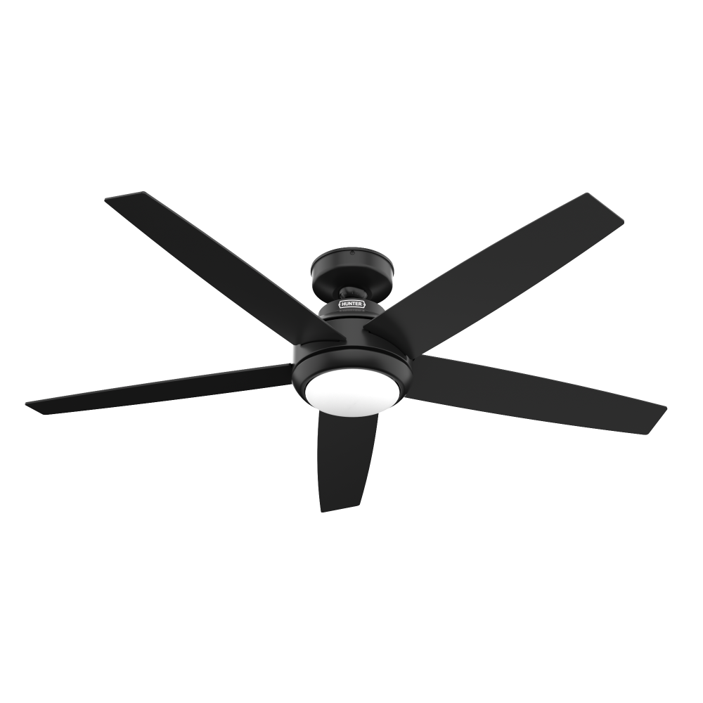 Hunter 52 inch Zayden Matte Black Ceiling Fan with LED Light Kit and Handheld Remote