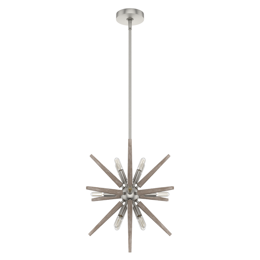 Hunter Jupiter Star Brushed Nickel 12 Light Pendant Ceiling Light Fixture