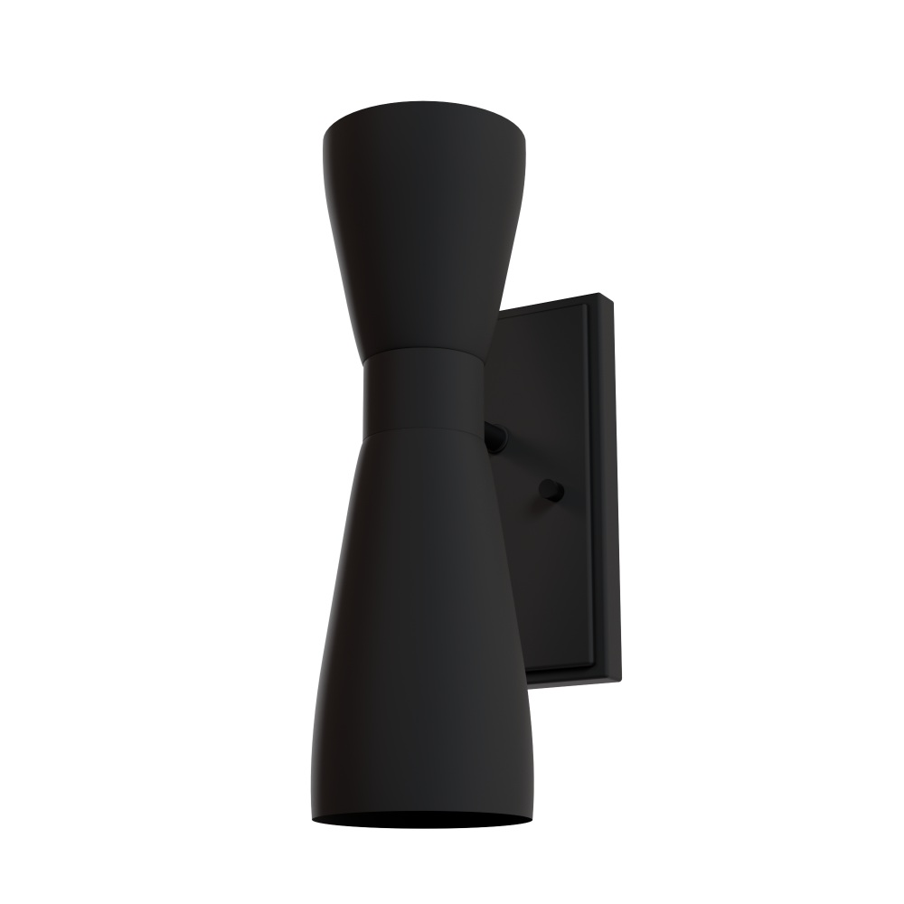 Hunter Zola Matte Black 2 Light Sconce Wall Light Fixture