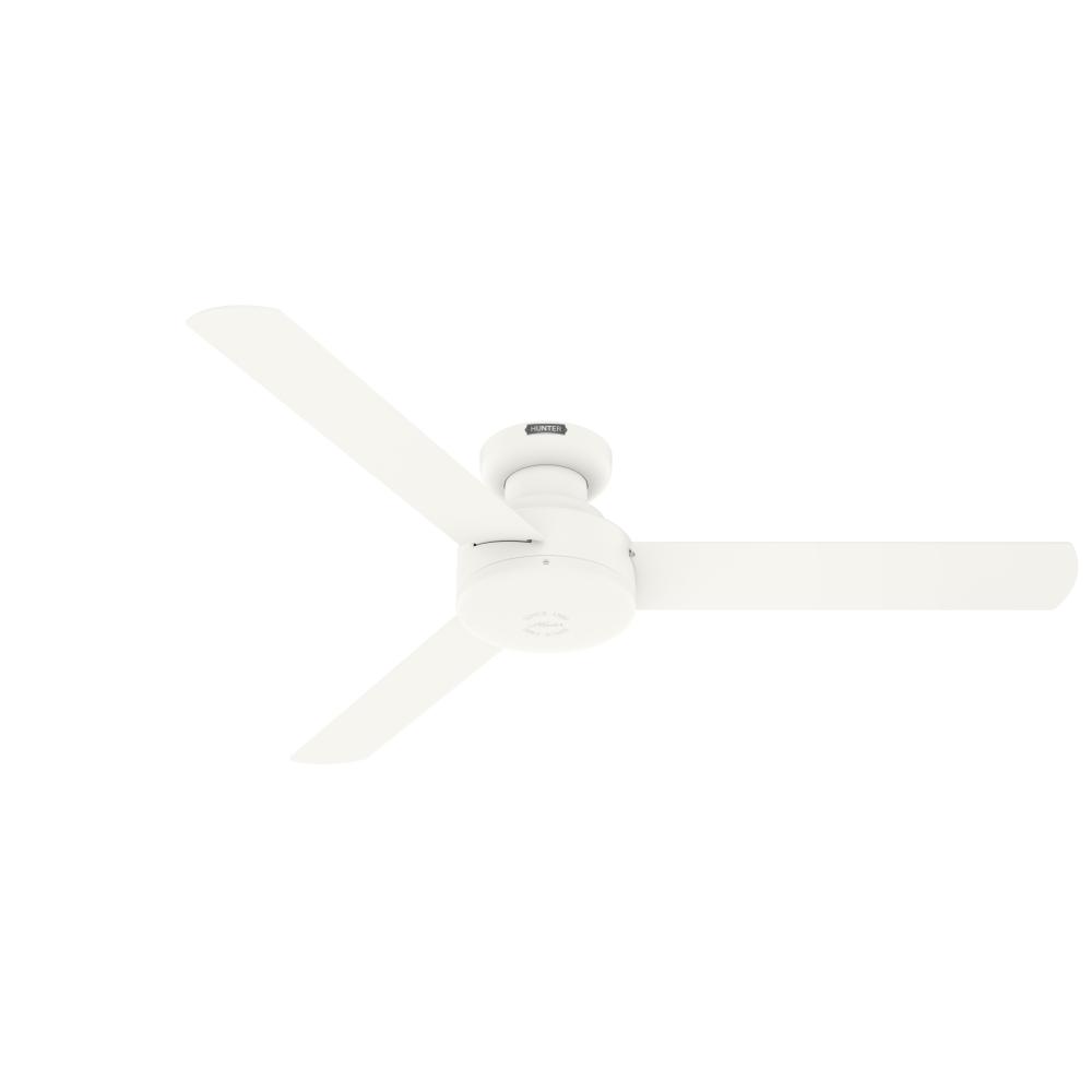 Hunter 52 inch Presto Matte White Low Profile Ceiling Fan and Wall Control