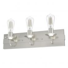 Hunter 19433 - Hunter Perch Point Brushed Nickel 3 Light Bathroom Vanity Wall Light Fixture