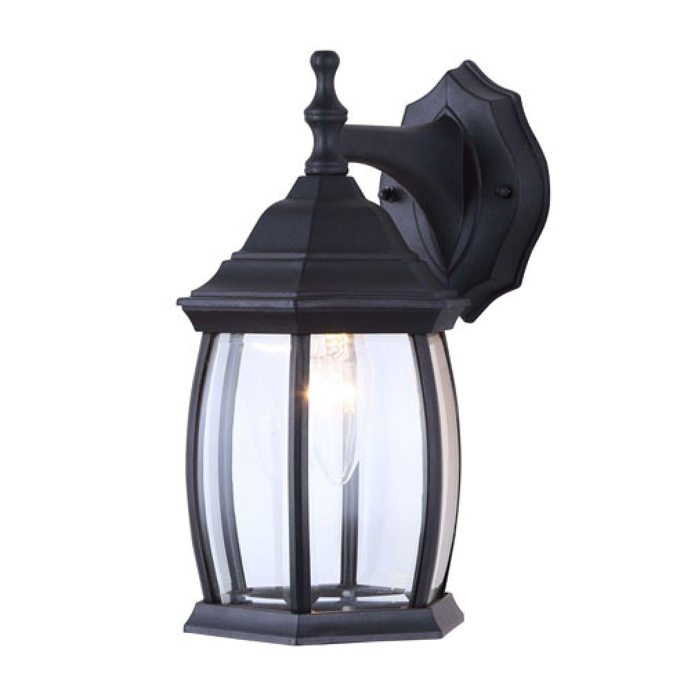 Outdoor 1 Light Outdoor Lantern, Black Finish