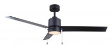 Canarm CF52JAC3BK-ES - Juniper 52 in. Indoor Matte Black Standard Ceiling Fan with Soft White Integrated LED