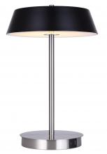 Canarm LTL263A14BKN - Jessa 14 in. Integrated LED Brushed Nickel Table Lamp with Matte Black Metal Shade, On/Off Touch, an