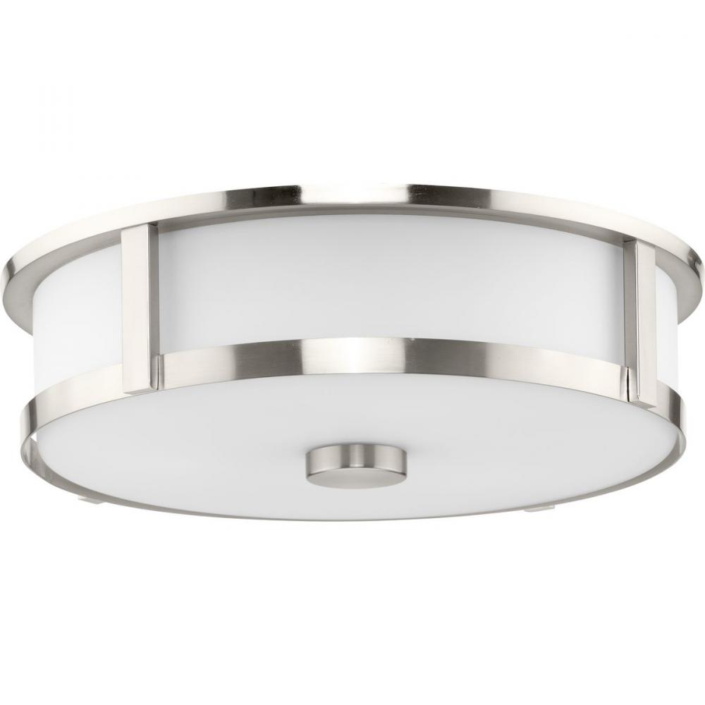 Gilliam Collection Three-Light Brushed Nickel New Traditional Flush Mount