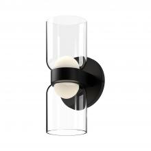 Kuzco Lighting Inc WS52511-BK/CL - Cedar 11-in Black/Clear LED Wall Sconce