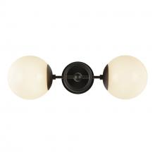 Alora Lighting WV407618MBGO - Fiore 18-in Matte Black/Glossy Opal Glass 2 Lights Wall Vanity