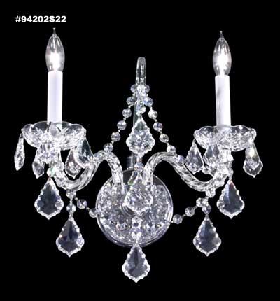 Vienna Glass Arm 2 Arm Wall Sconce