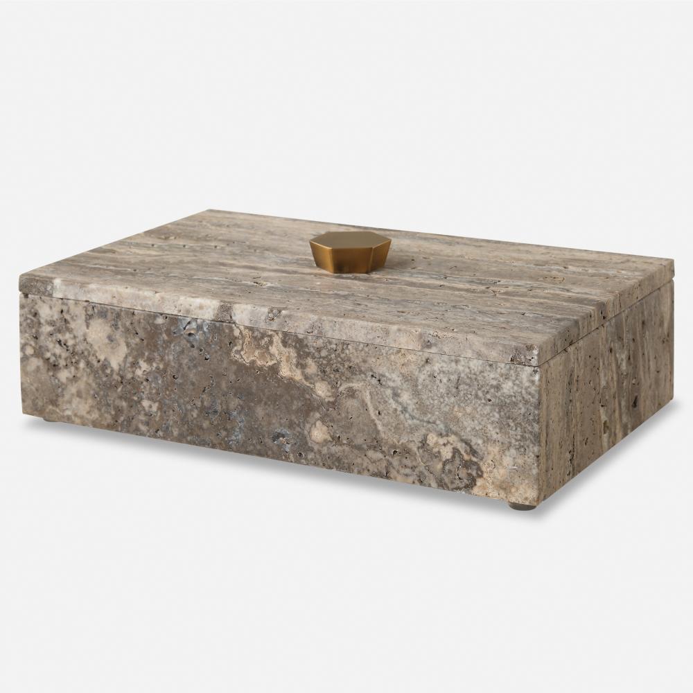 Uttermost Griseus Travertine Stone Box