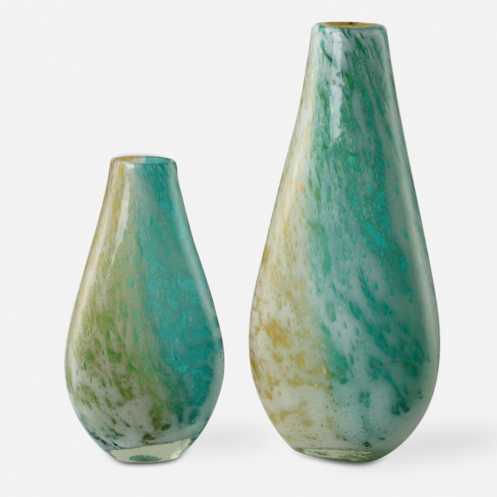 Uttermost High Tide Glass Vases, S/2