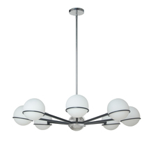 Dainolite SOF-388C-MB-PC - 8LT Halogen Chandelier, MB/PC with WH Opal Glass