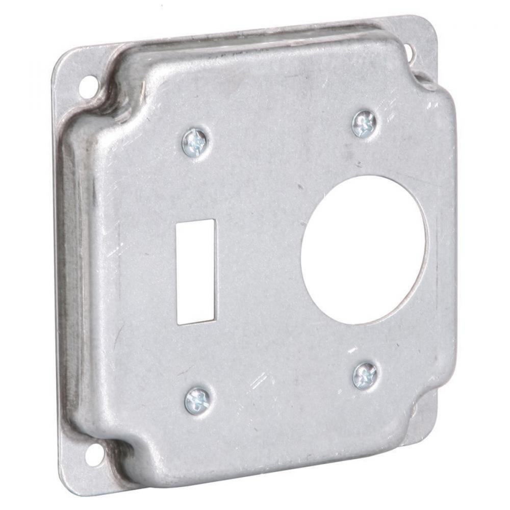 4SQ EXP COVER - 1 TOGGLE / 1 RECEPTACLE