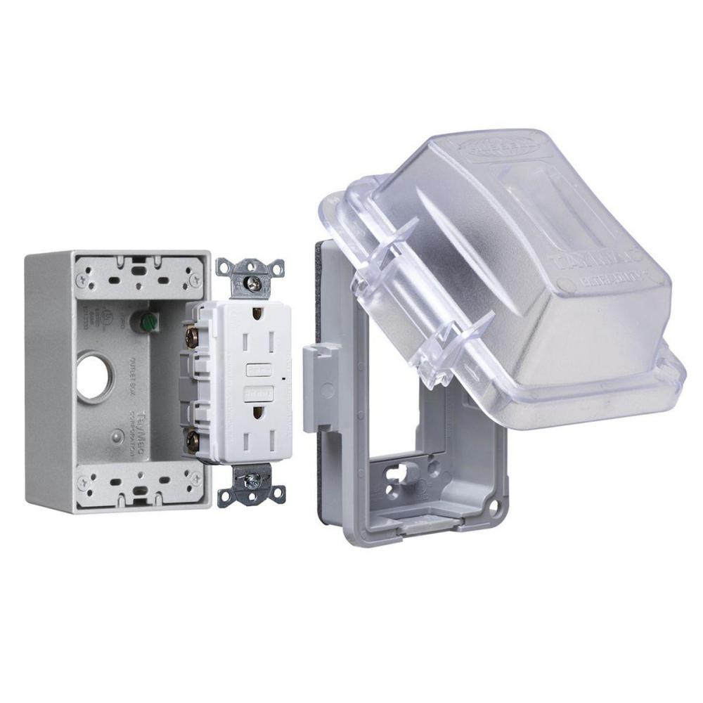 1G WP BOX/EX DTY IN-USE CVR/ ST GFCI KIT