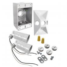 Raco-Taymac-Bell, a Hubbell affiliate 5818-6 - 1G WP BOX / CVR / (2)LAMPHOLDERS KIT WHT